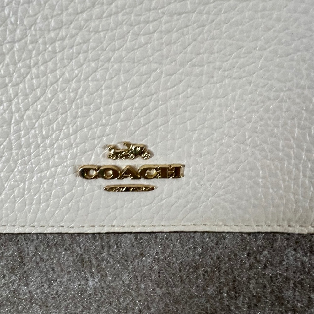 Coach F30256 Hayden Foldover Crossbody Clutch Chalk Pebble Leather Gold